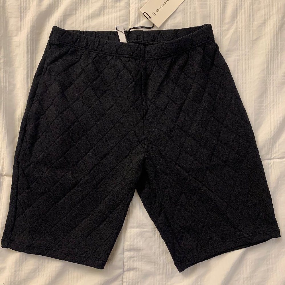 Solid & Striped Black Quilted Jersey Bike Shorts